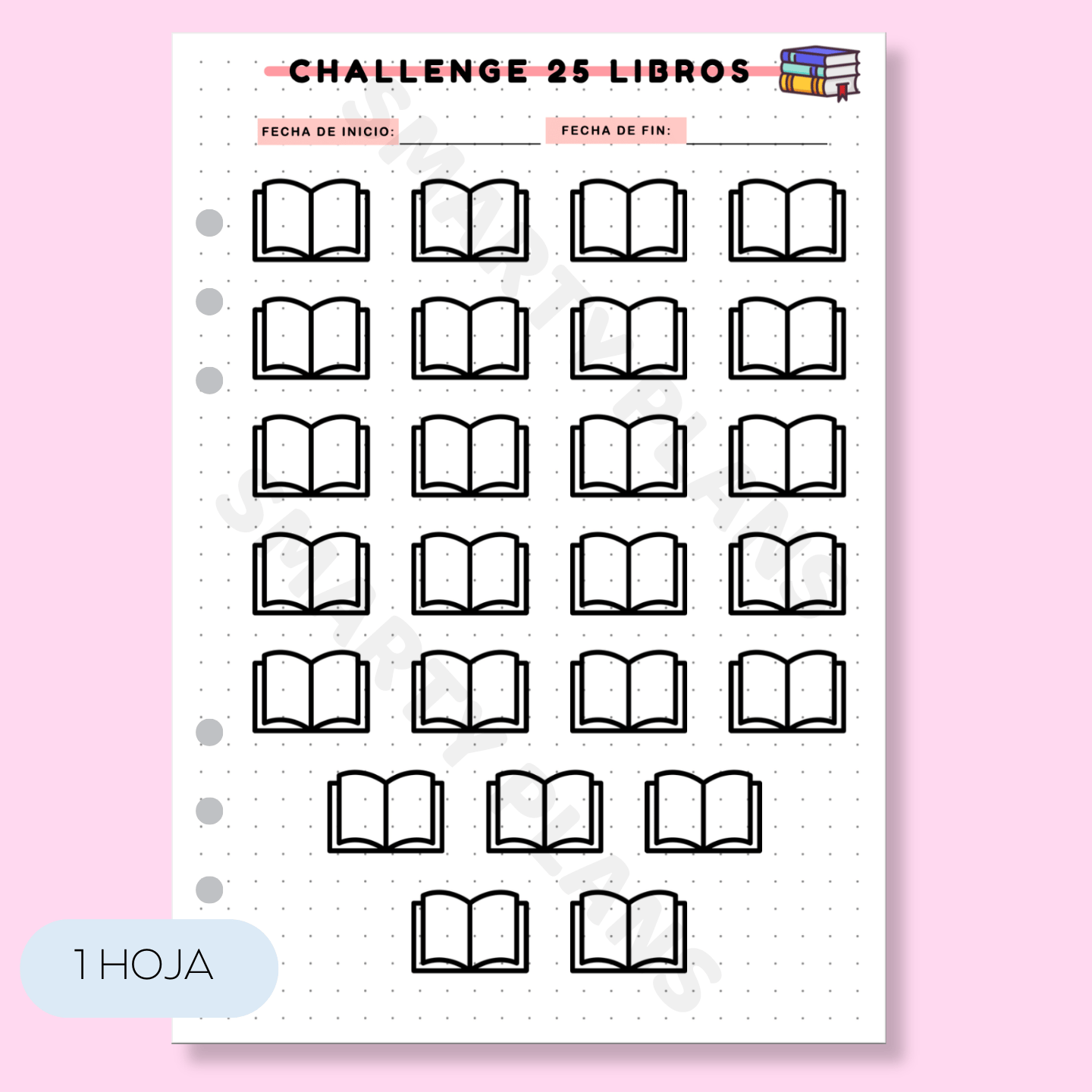 Plantilla Lectura -  Desafío 25 Libros