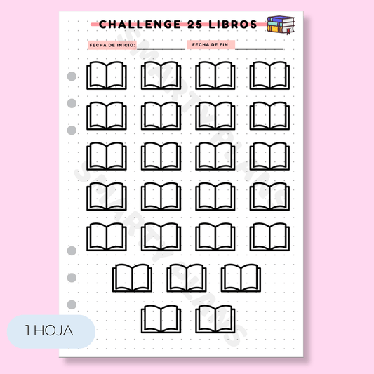 Plantilla Lectura -  Desafío 25 Libros