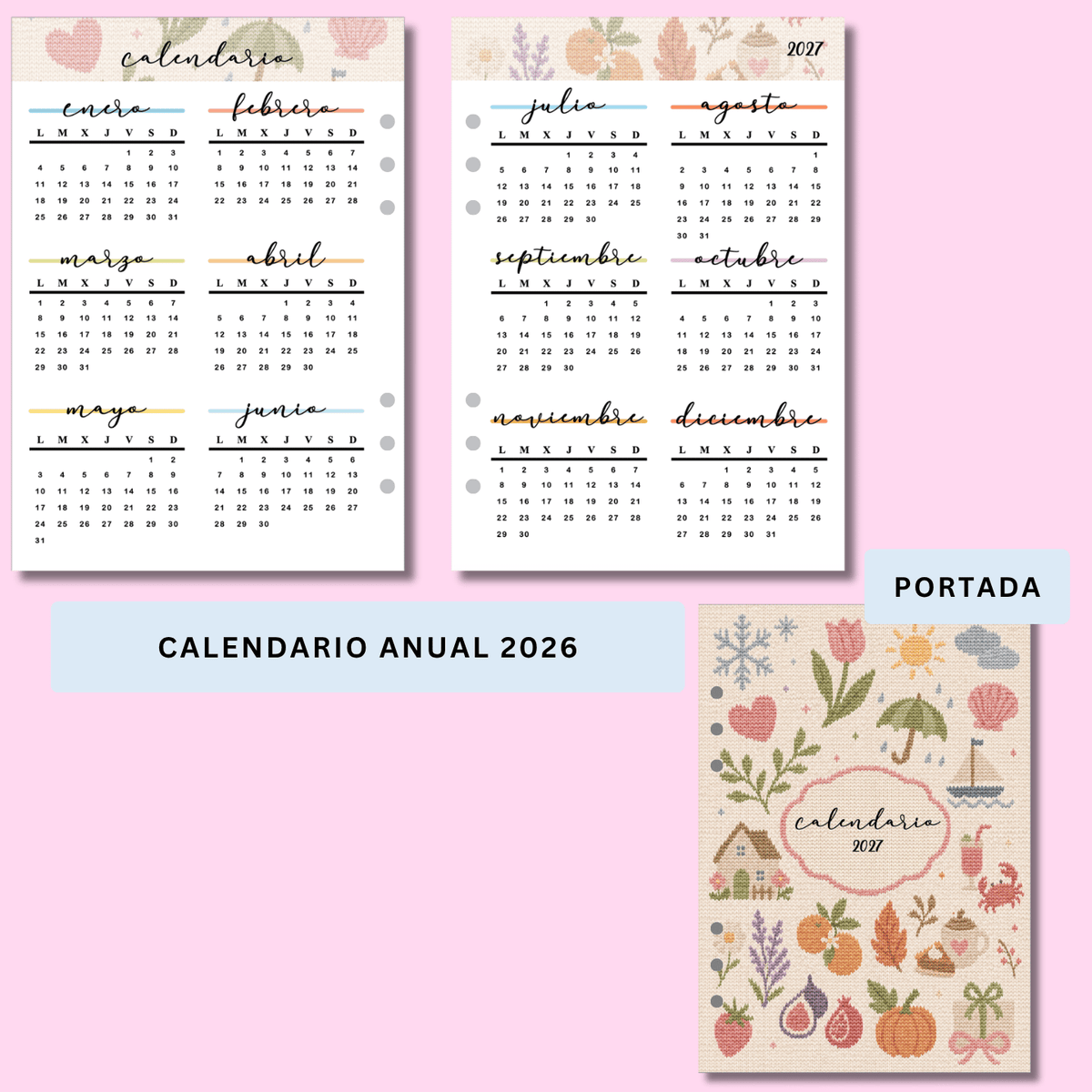 Calendario Anual - 2027 año completo