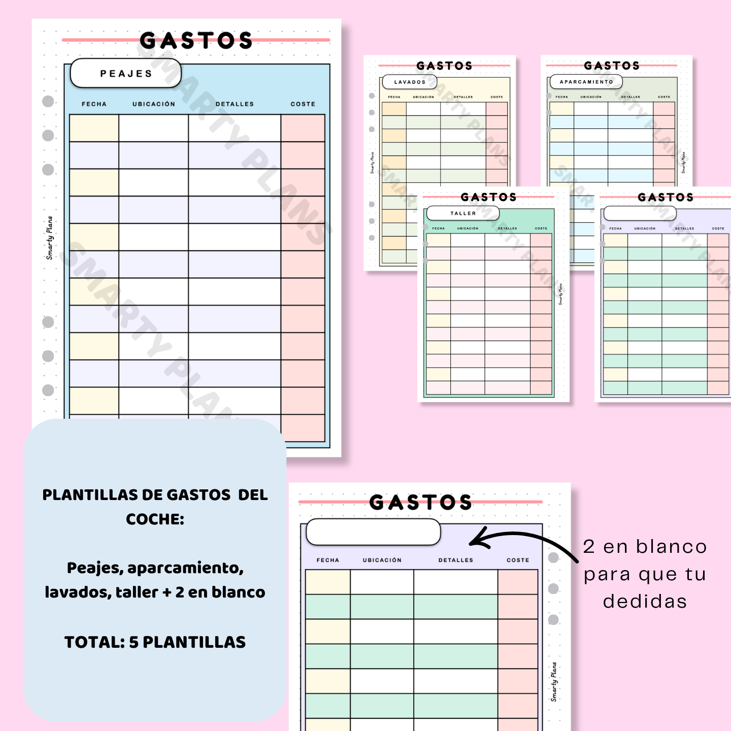 Pack Plantillas Coche - Gastos Específicos