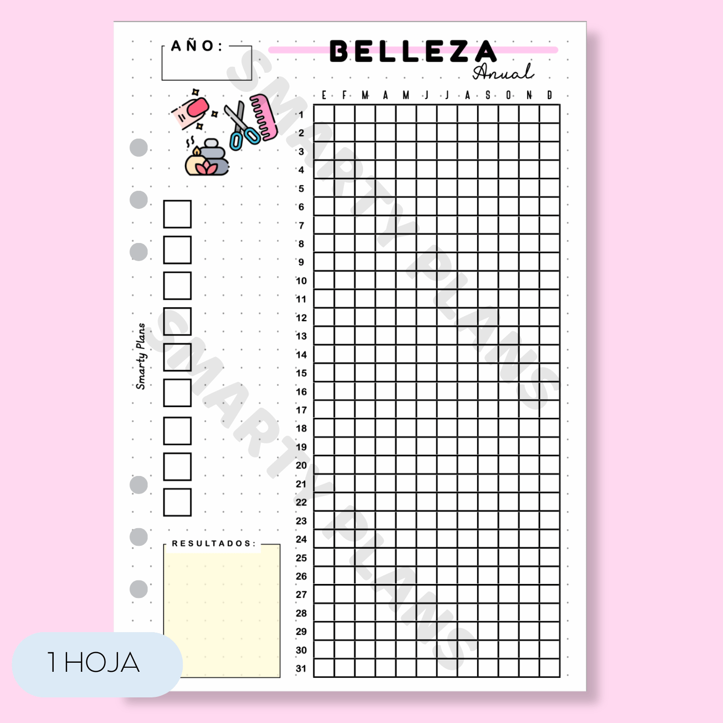 Hoja Anual - Belleza