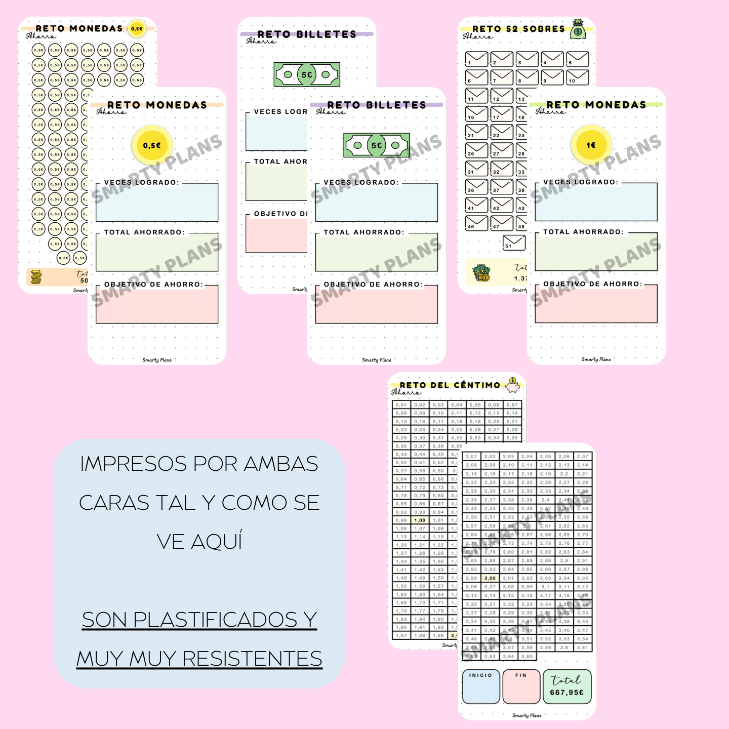 Retos de Ahorro -  Tarjetas Plastificadas