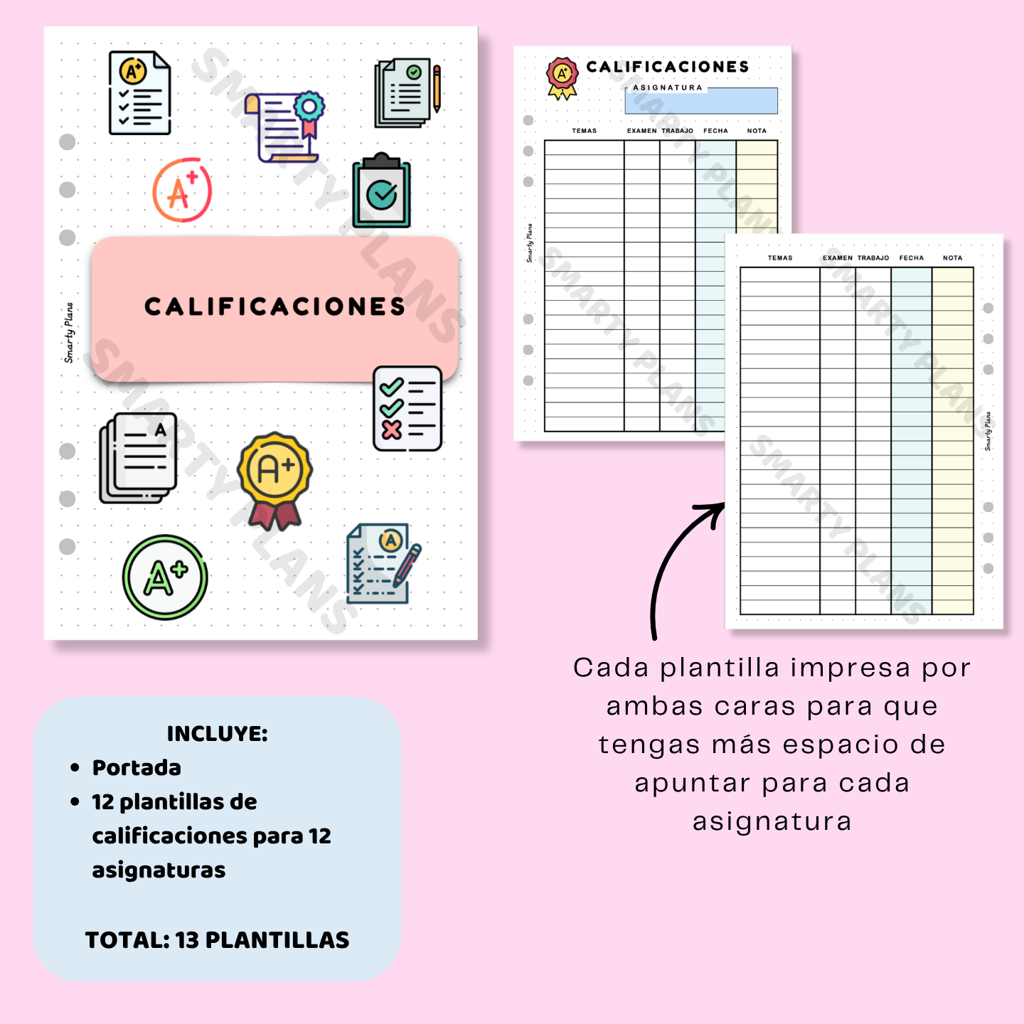 Pack Plantillas Estudiantes - Calificaciones