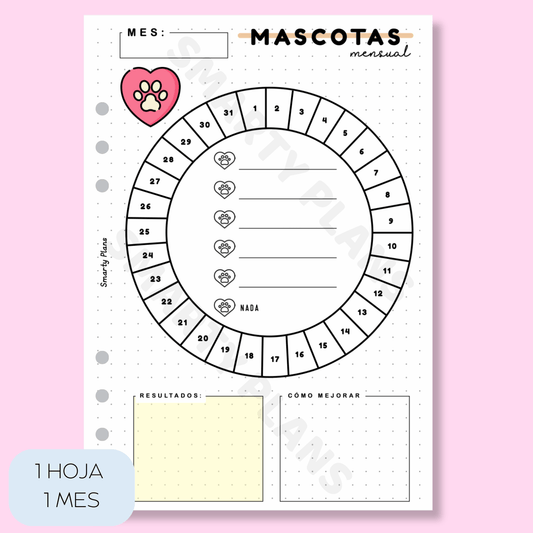 Plantilla Mensual - Mascotas