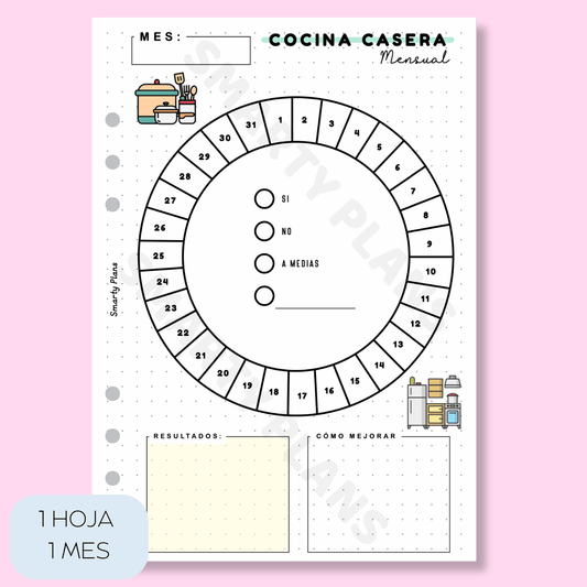 Plantilla Mensual - Cocina Casera