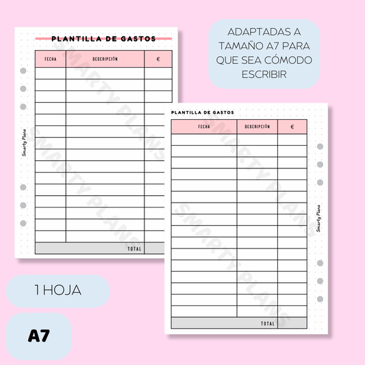 Plantilla A7 - Finanzas - Gastos Mensual