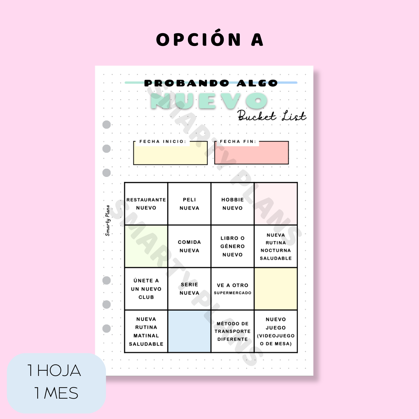 Plantilla Individual - Bucket List - Probando Algo Nuevo