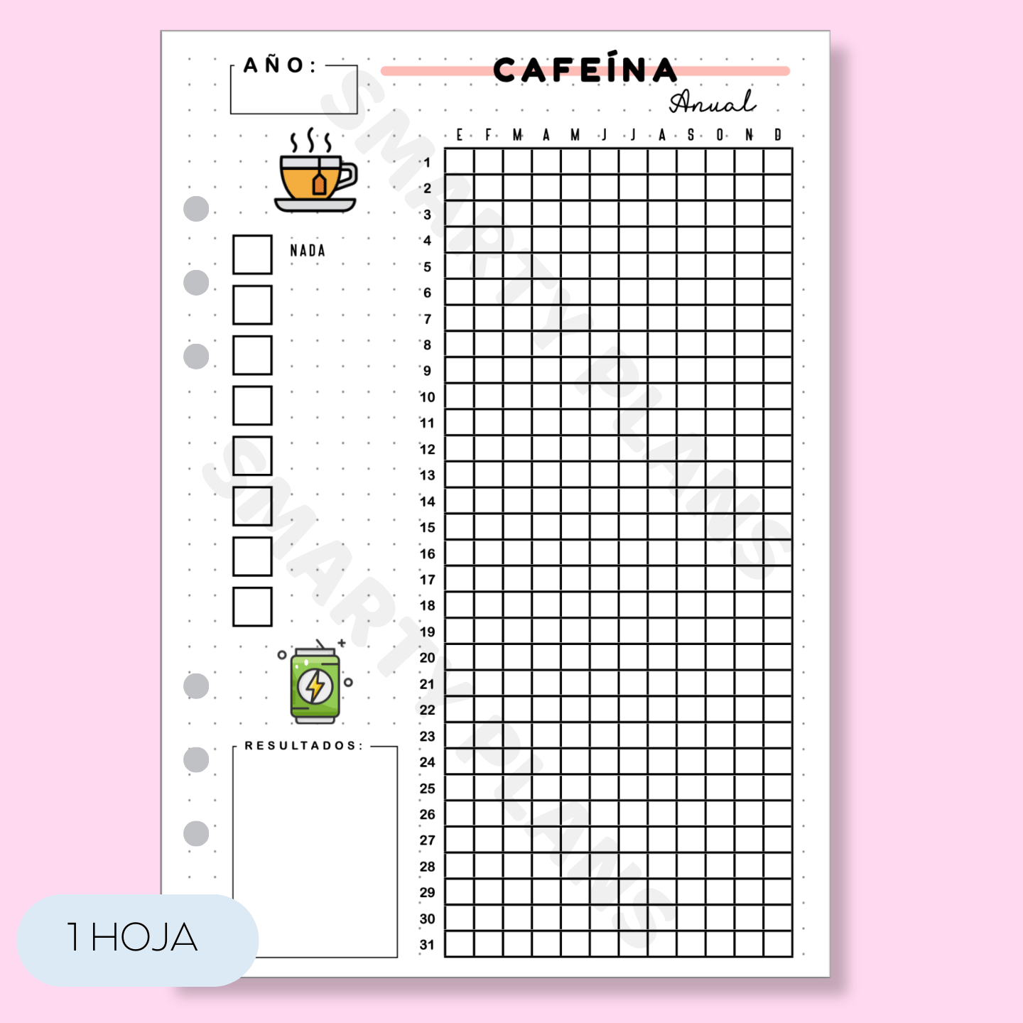 Hoja Anual - Cafeína
