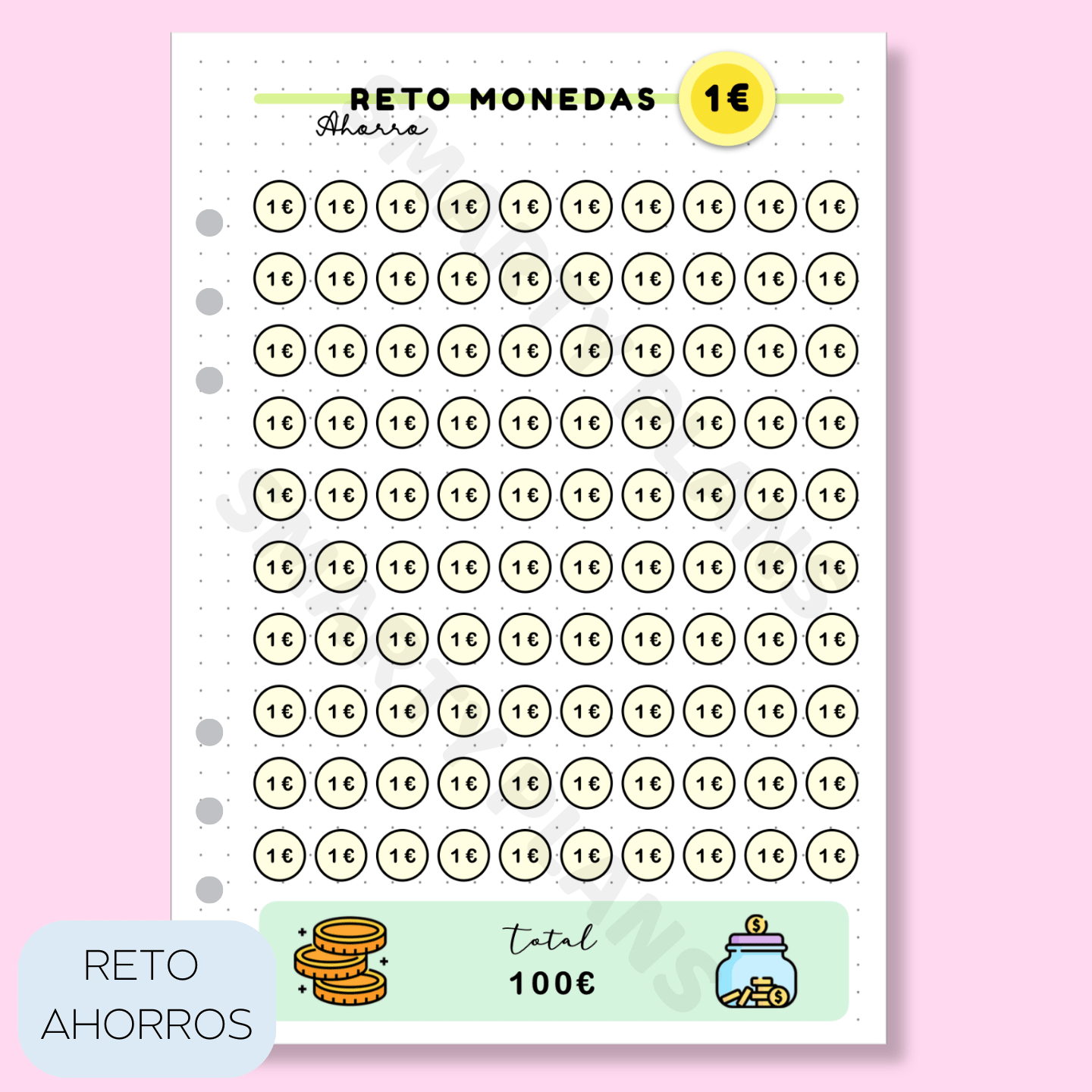 Plantilla Individual Finanzas - Reto de Ahorro 1€