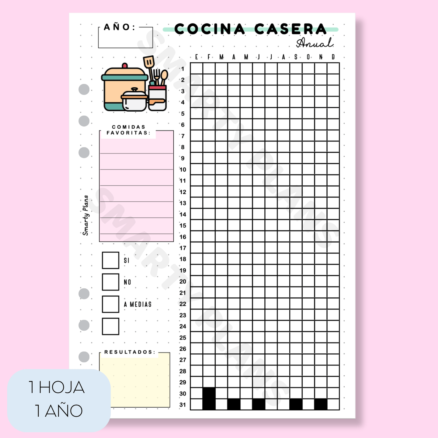 Hoja Anual - Cocina Casera