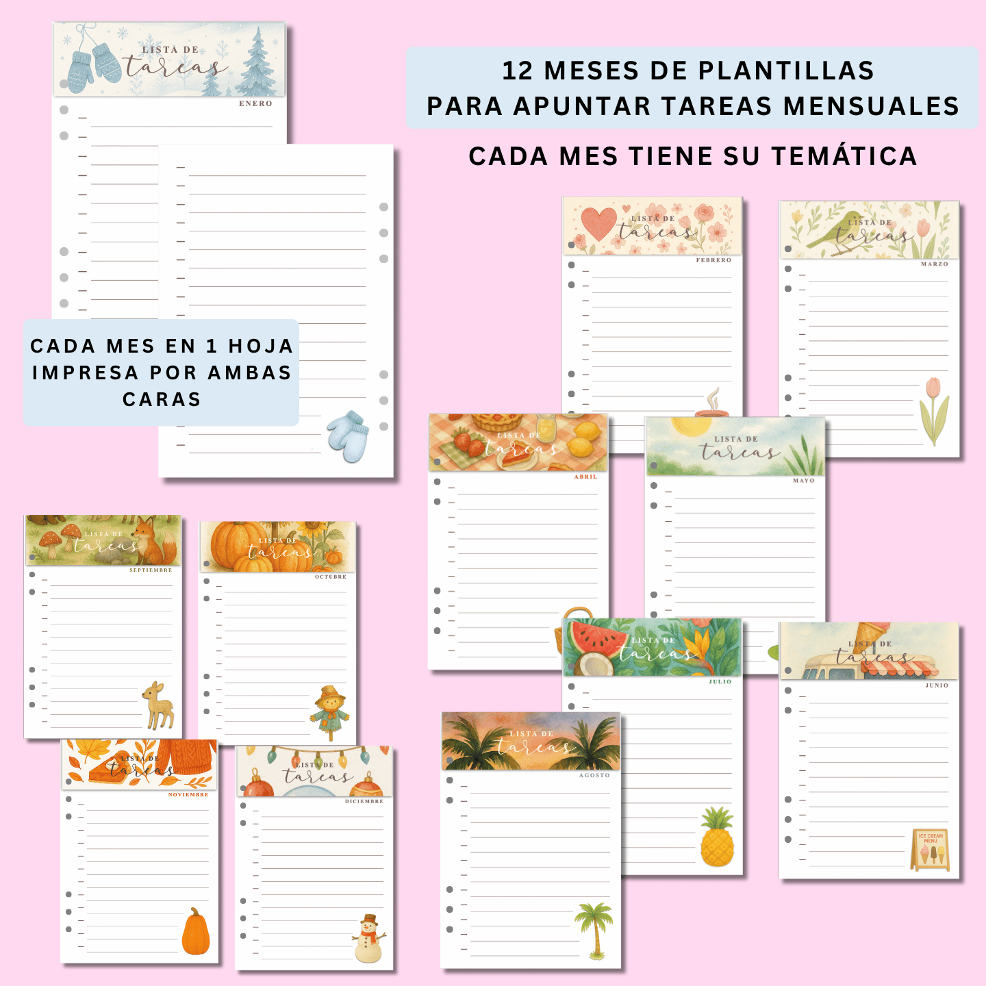 Pack Lista de Tareas - 12 meses