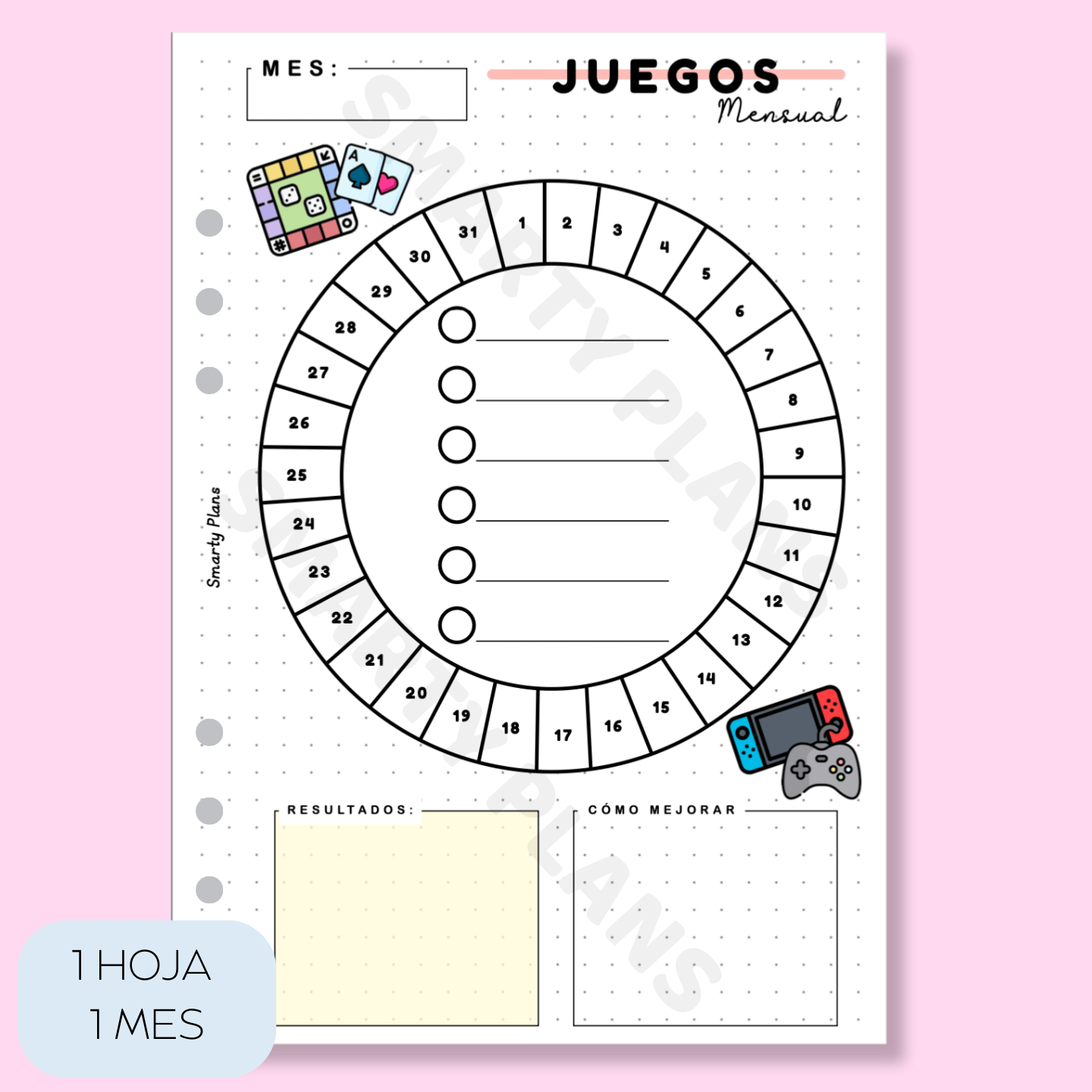 Plantilla Mensual - Juegos
