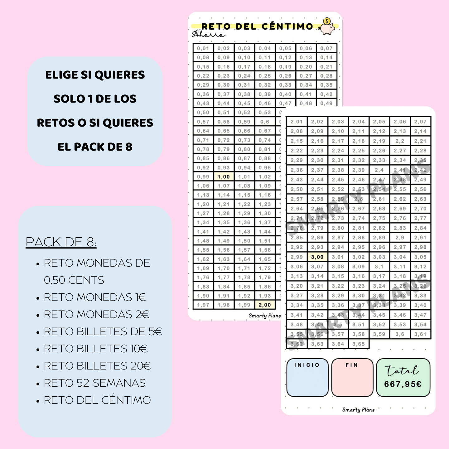 Retos de Ahorro -  Tarjetas Plastificadas