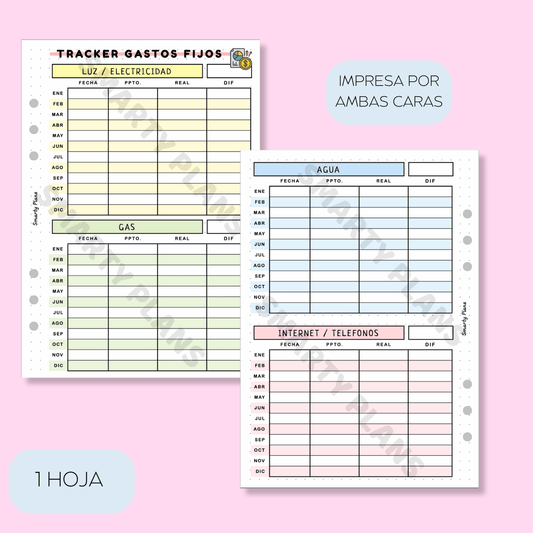 Plantilla Individual Finanzas - Tracker Gastos Fijos
