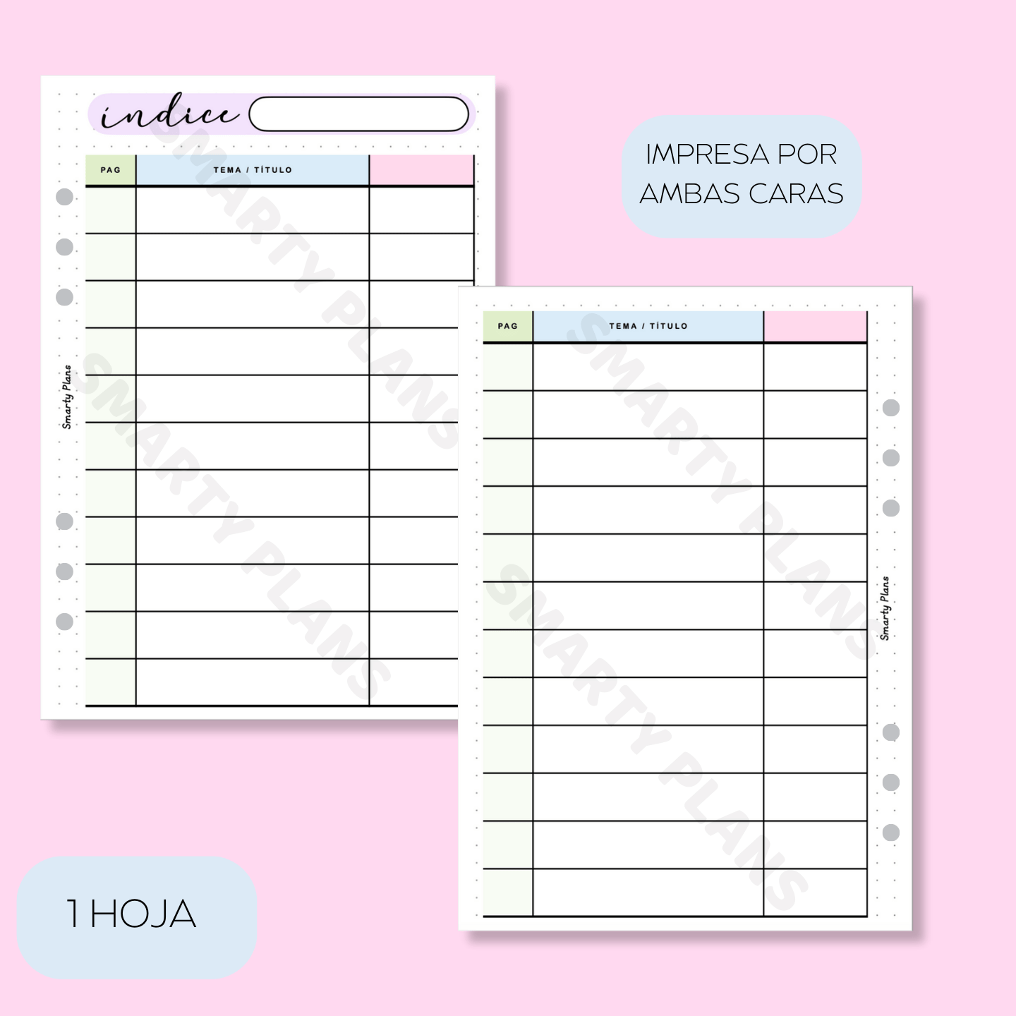 Plantilla Individual - Índice