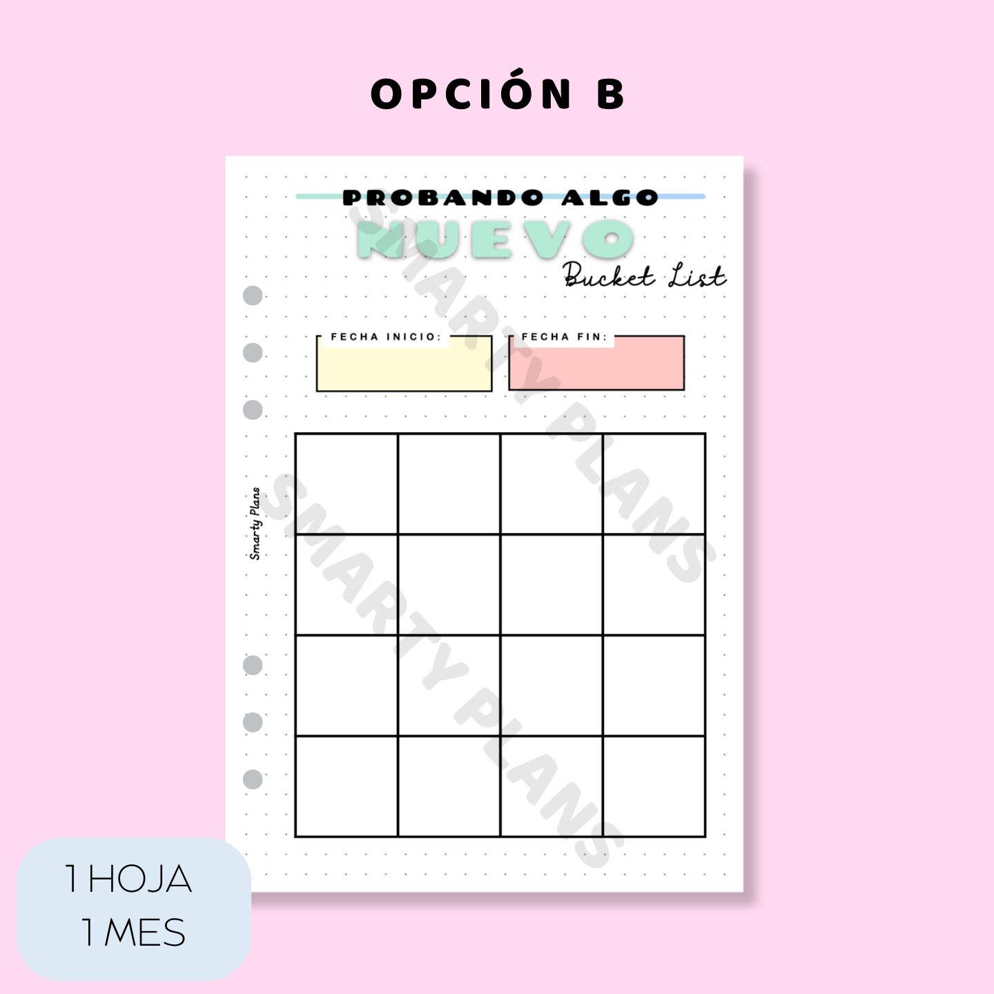 Plantilla Individual - Bucket List - Probando Algo Nuevo
