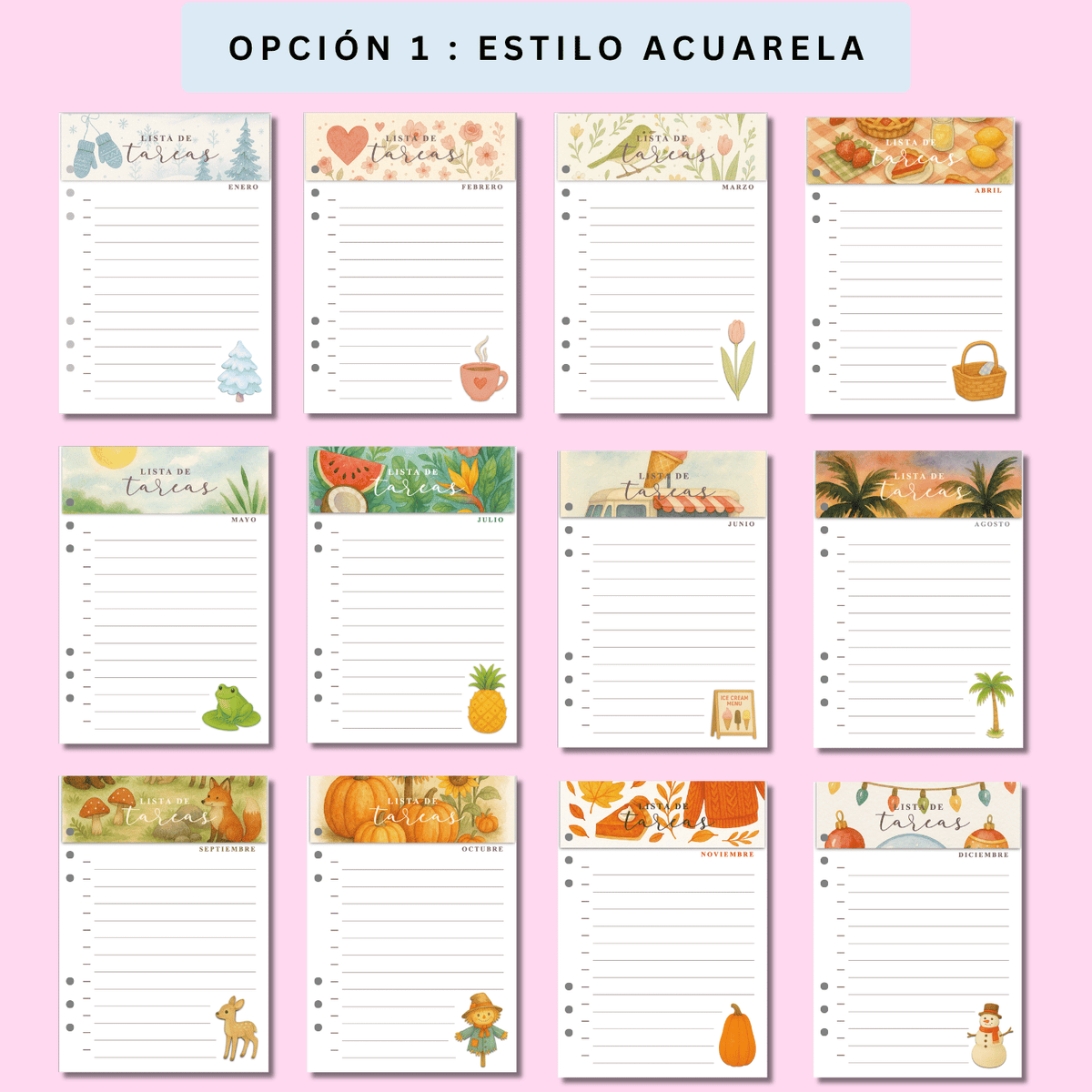 Pack Lista de Tareas - 12 meses