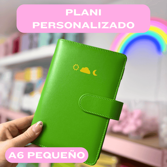 Plani Personalizado - Verde y Oro Brillo A6