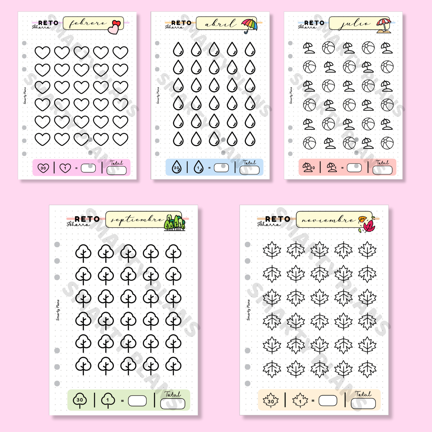 Pack Plantillas - Retos de Ahorro 12 meses