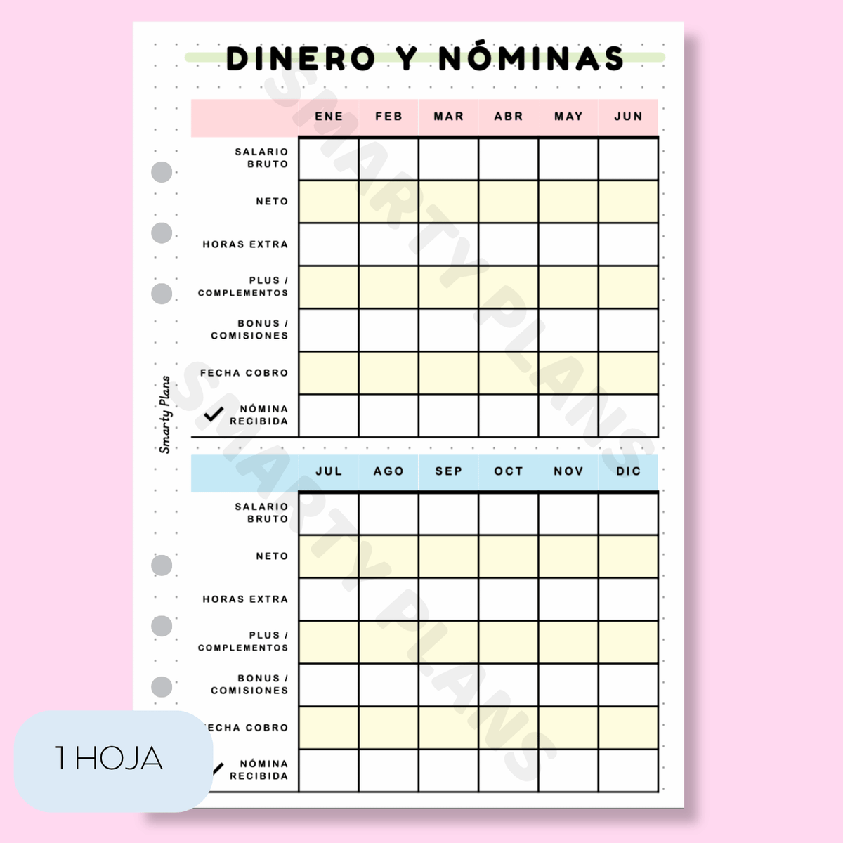 Plantilla Individual Currante - Dinero y Nóminas