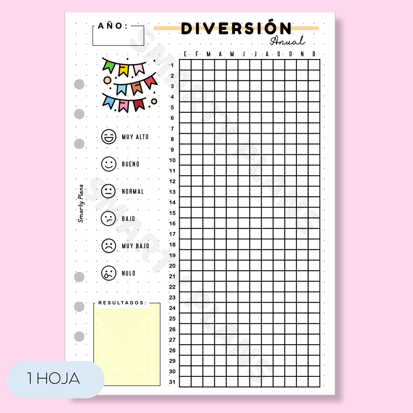Hoja Anual - Diversión
