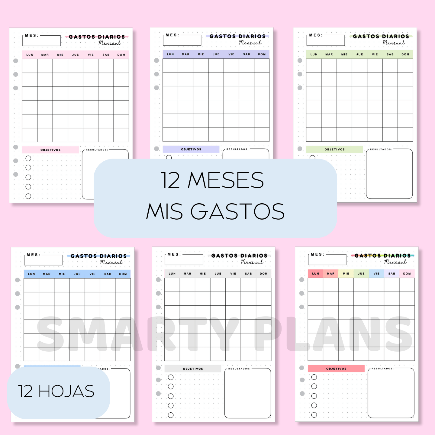 Pack Finanzas - Calendario 12 Meses de Gastos