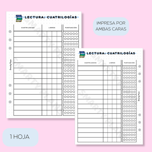 Plantilla Ocio - Lectura Cuatrilogías