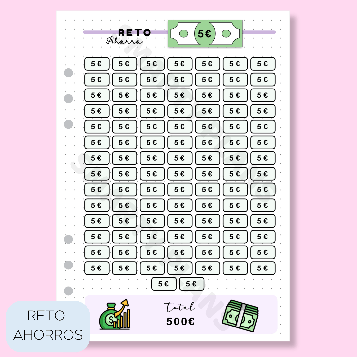 Plantilla Individual Finanzas - Reto de Ahorro 5€