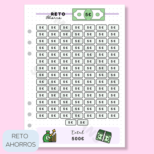 Plantilla Individual Finanzas - Reto de Ahorro 5€