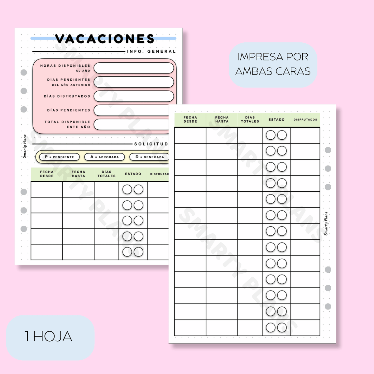 Plantilla Individual Currante - Vacaciones