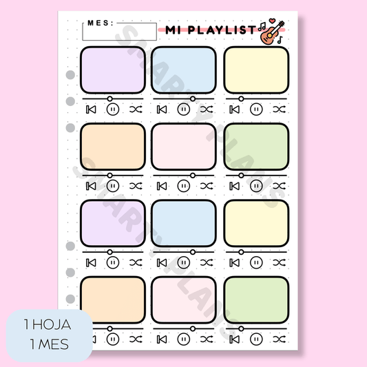 Plantilla Mensual Individual - Mi Playlist Música