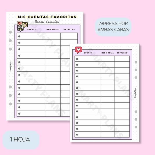 Plantilla Individual - Mis Cuentas Favoritas
