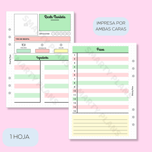 Plantilla Individual - Receta Navideña