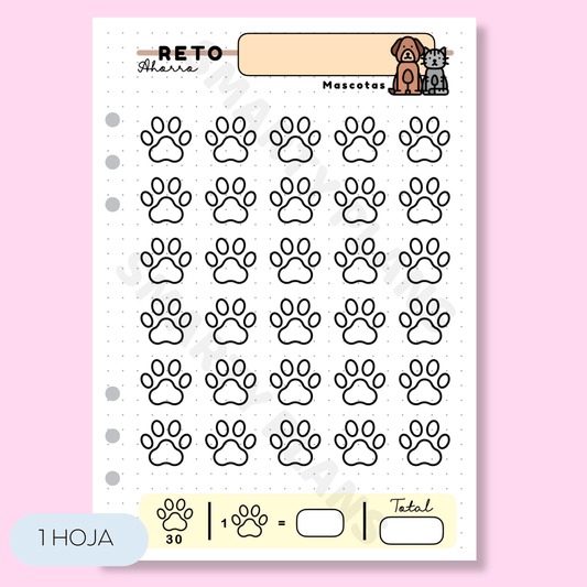 Plantilla Individual Finanzas - Reto de Ahorro Mascotas