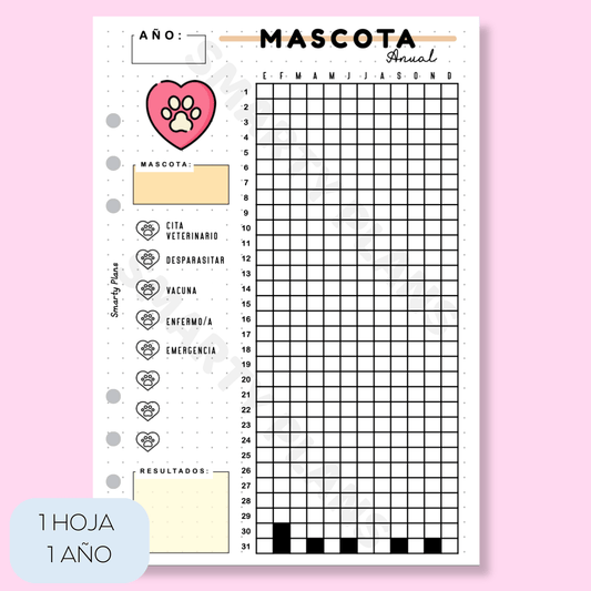 Hoja Anual - Mascota