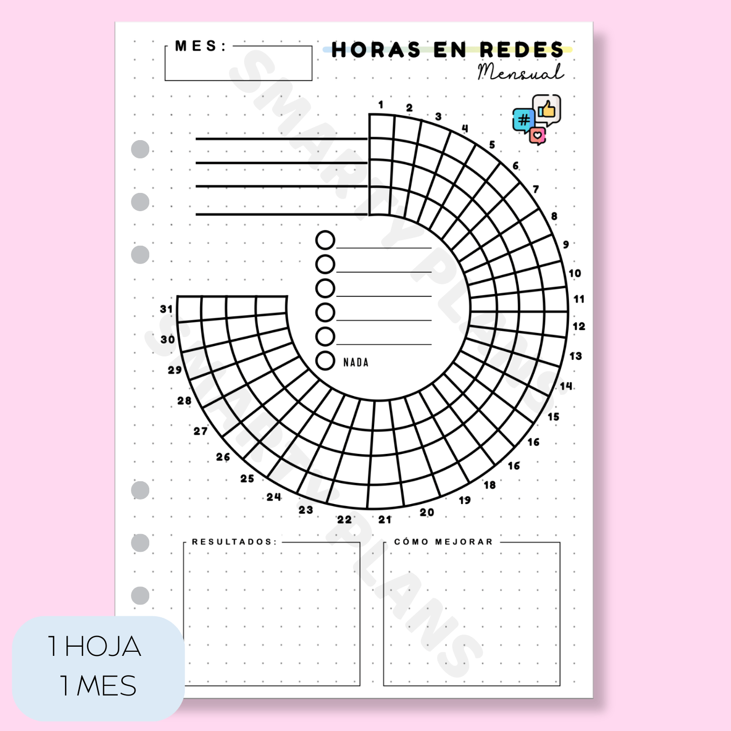 Plantilla Mensual - Horas en Redes