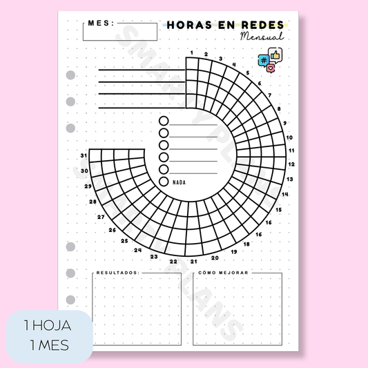 Plantilla Mensual - Horas en Redes