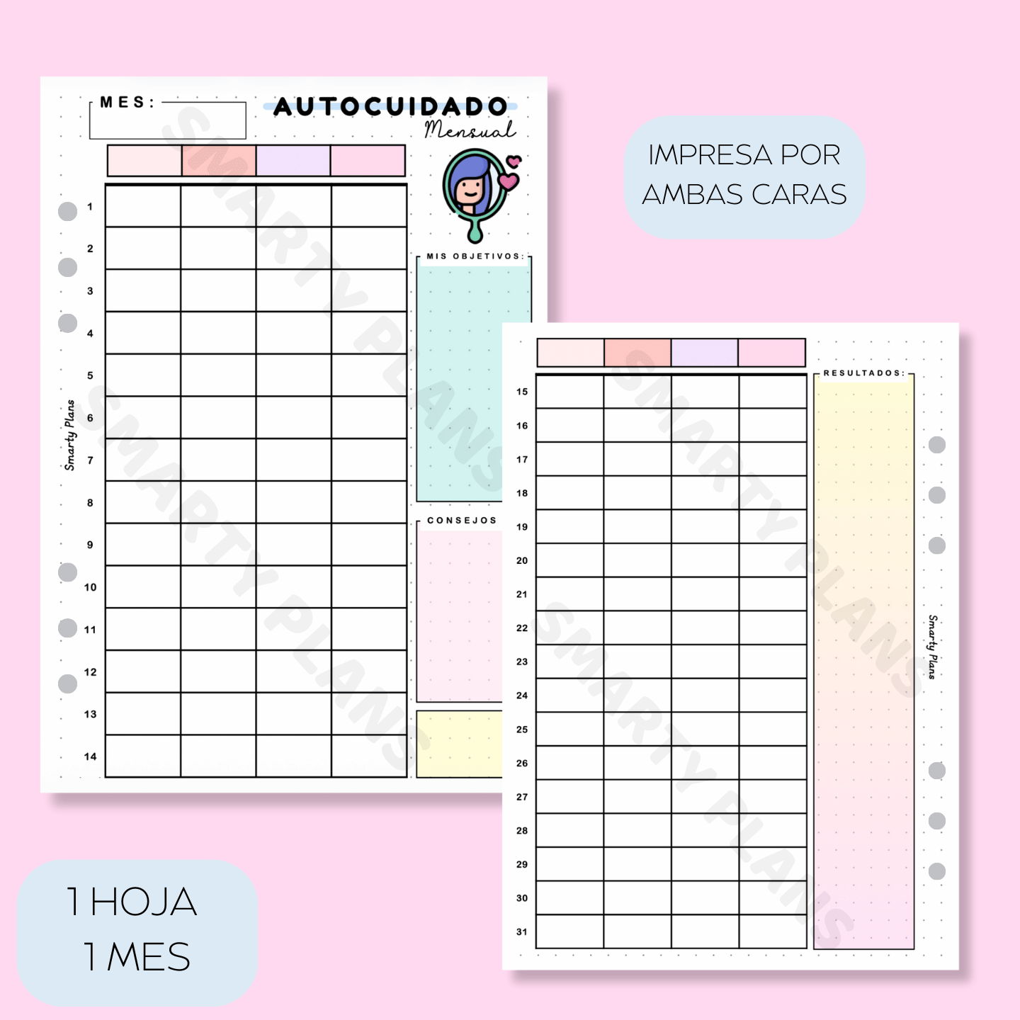 Plantilla Mensual - Autocuidado