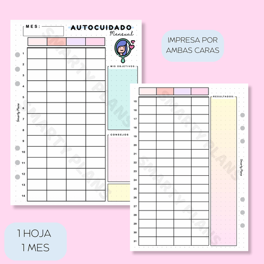 Plantilla Mensual - Autocuidado
