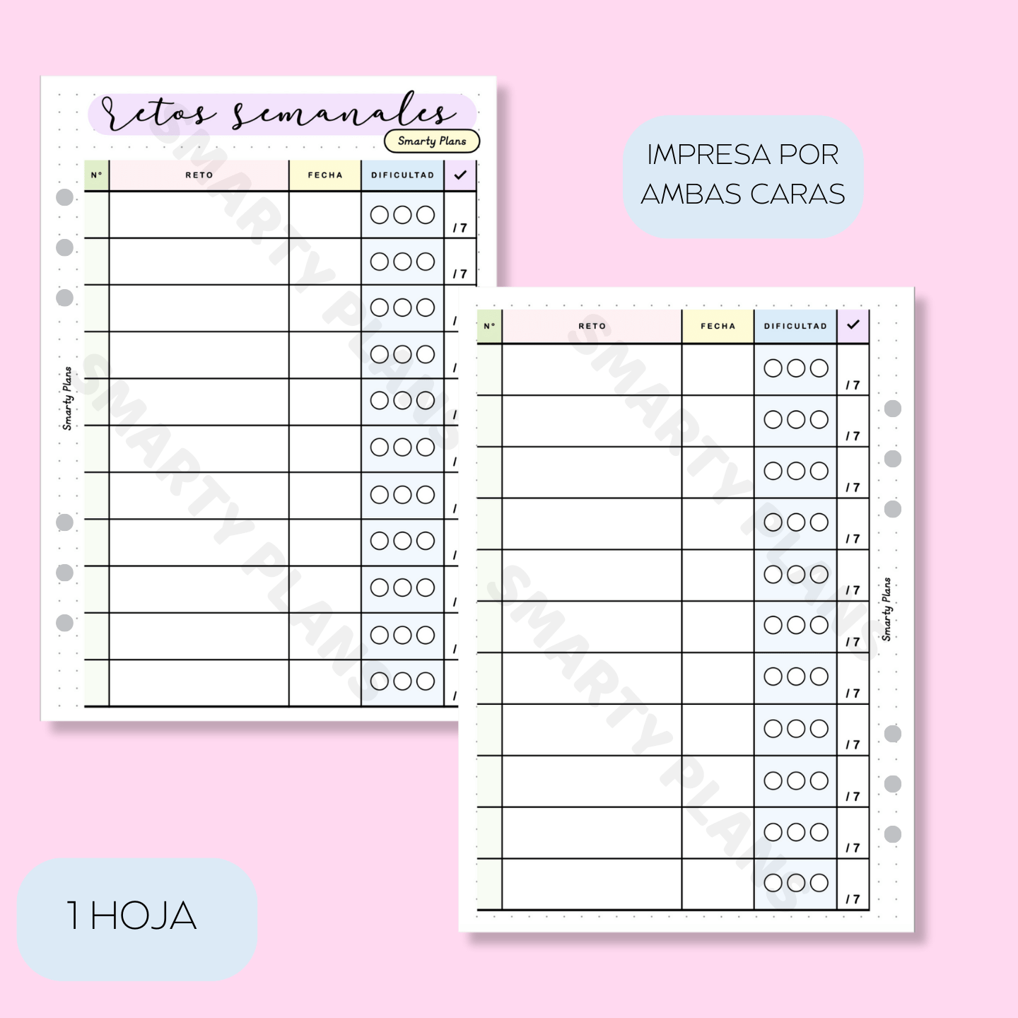 Plantilla Individual - Reto Semanal Smarty Plans