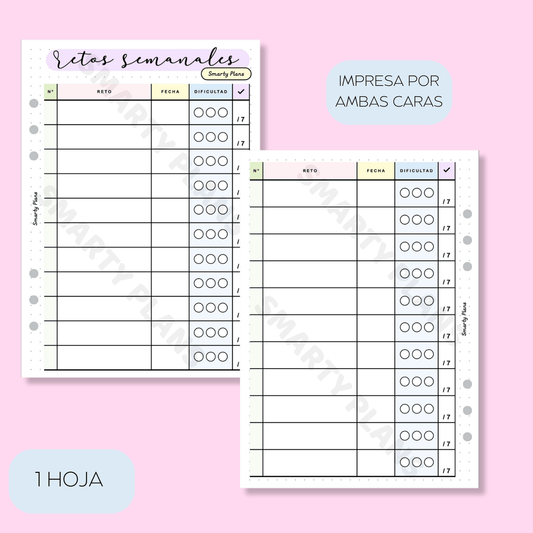 Plantilla Individual - Reto Semanal Smarty Plans