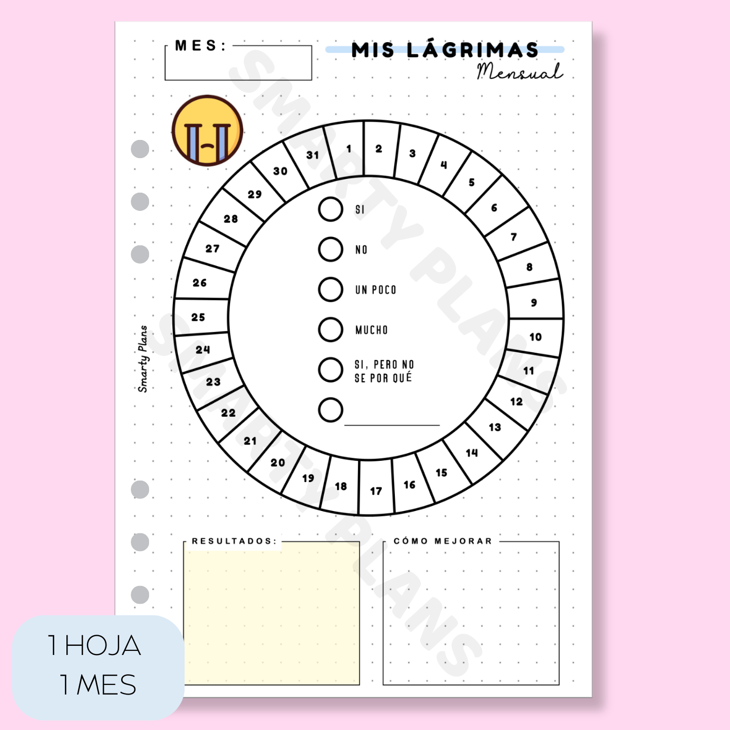 Plantilla Mensual - Mis Lágrimas