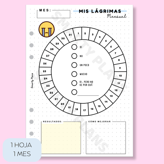 Plantilla Mensual - Mis Lágrimas