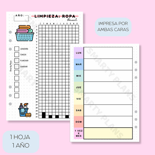 Hoja Anual - Limpieza Colada / Ropa
