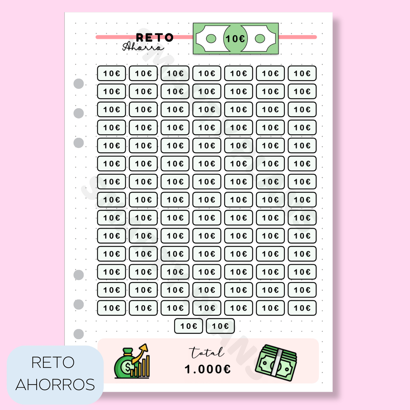 Plantilla Individual Finanzas - Reto de Ahorro 10€