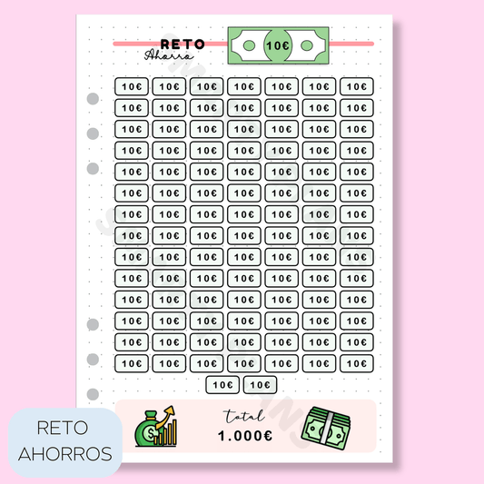 Plantilla Individual Finanzas - Reto de Ahorro 10€