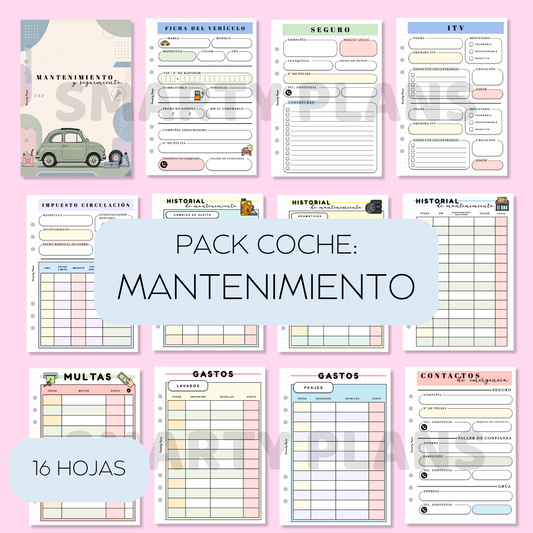 Pack Plantillas - Mantenimiento Completo del Coche