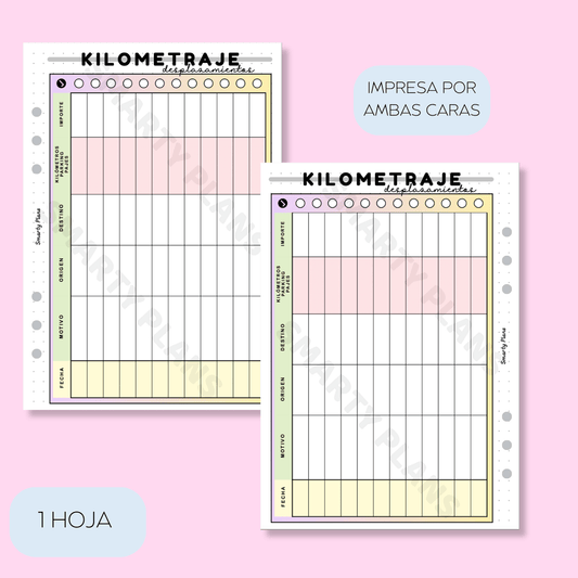 Plantilla Individual Currante - Kilometraje y Desplazamientos