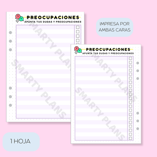 Plantilla Individual - Preocupaciones