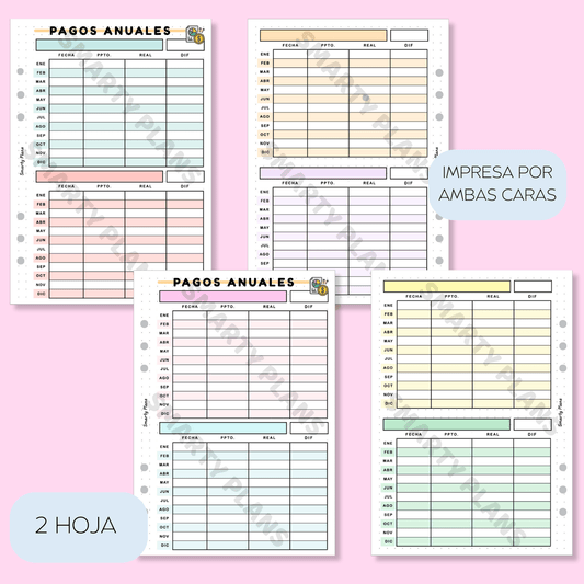 Plantilla Individual Finanzas - Pagos Anuales